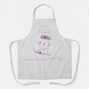 Personalised Some Bunny Loves You Cute Design Apron