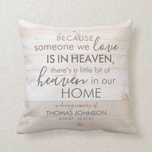 Personalised Someone in Heaven Memorial Pillow