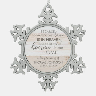 Personalised Someone In Heaven Snowflake Ornament