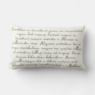 Personalised song lyric poem lumbar cushion