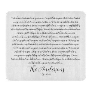 Personalised Song Lyrics Glass Charcuterie Board