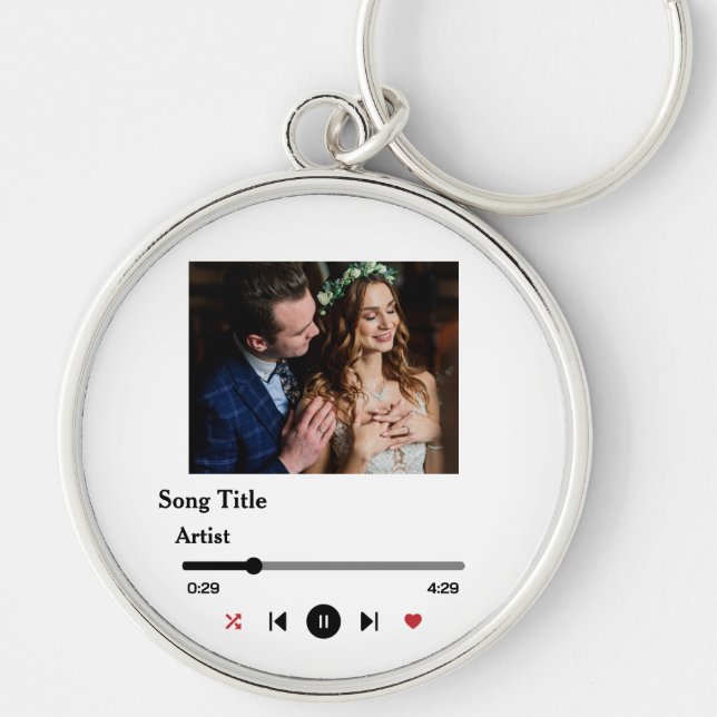 Personalised Song Lyrics Photo For The Couple Key Ring (Front)