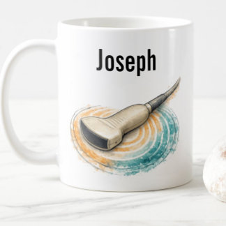 Personalised Sonography Probe Sound Waves Name  Coffee Mug