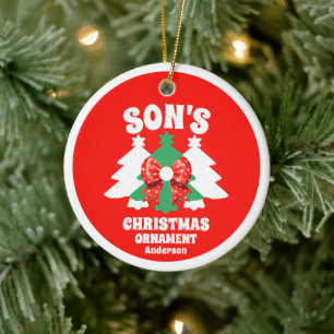 Personalised Son's Photo Christmas Tree Ornament