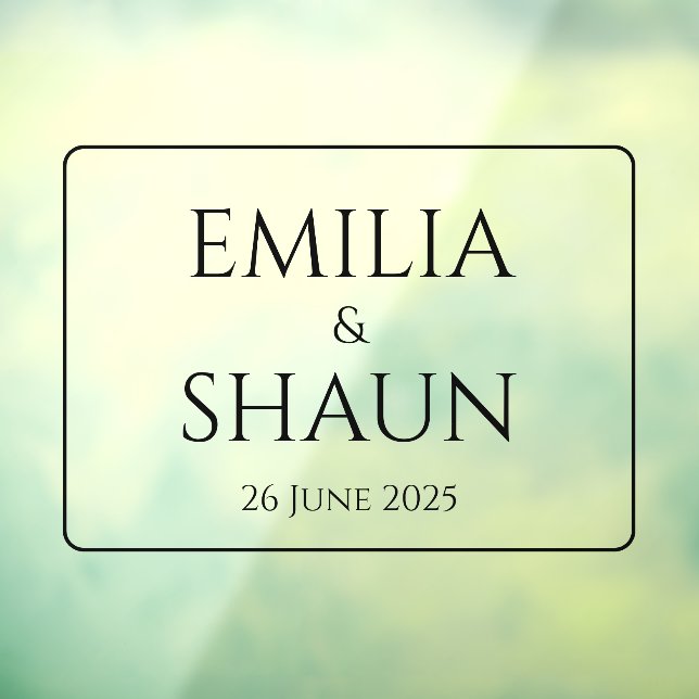 Personalised Sophisticated Wedding Window Cling (Sheet 3)