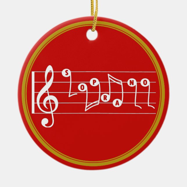 Personalised Soprano Singer Musical Ceramic Ornament (Front)