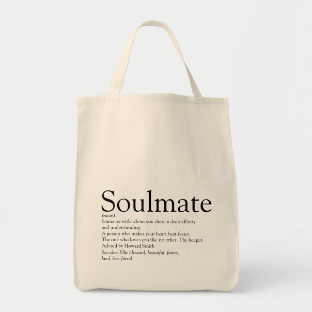 Personalised Soulmate Definition Tote Bag (Front)