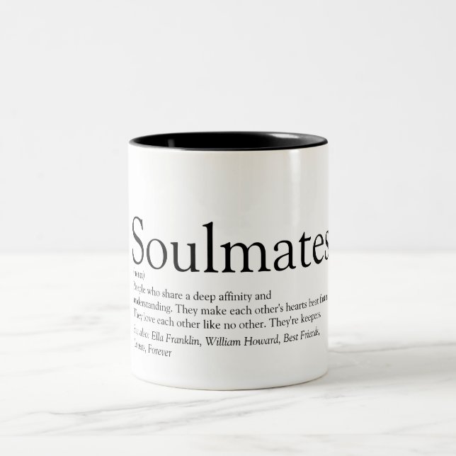 Personalised Soulmates Definition Two-Tone Coffee  Mug (Center)