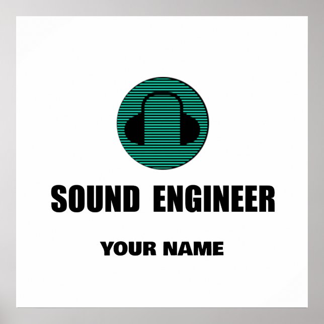 Personalised Sound Engineer Audio Engineering Poster (Front)