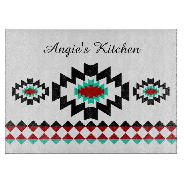 Personalised Southwest Aztec Native Tribal Design Cutting Board (Front)