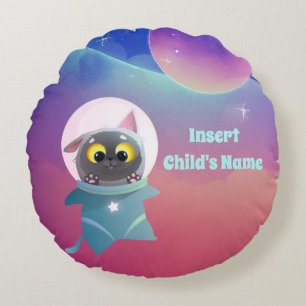 Personalised Space Cat Throw Pillow
