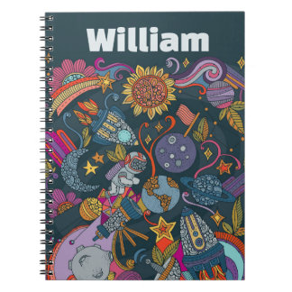 Personalised Space Name Poster for Kids  Notebook