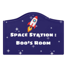 Personalised Space Station Rocket Kids Door Sign
