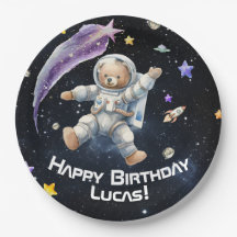 Personalised Space-Themed Paper Plates