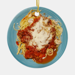 Personalised Spaghetti Christmas Ceramic Ornament