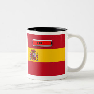Personalised Spain Flag Coat of Arms 2-Tone Mug