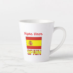 Personalised Spain Flag Heritage Design Small Latte Mug