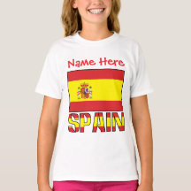 Personalised Spain Flag Heritage Girls'