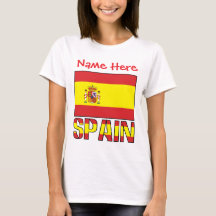 Personalised Spain Flag Heritage Women's