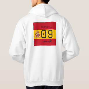 Personalised Spain National Soccer Graphic Athlete Hoodie
