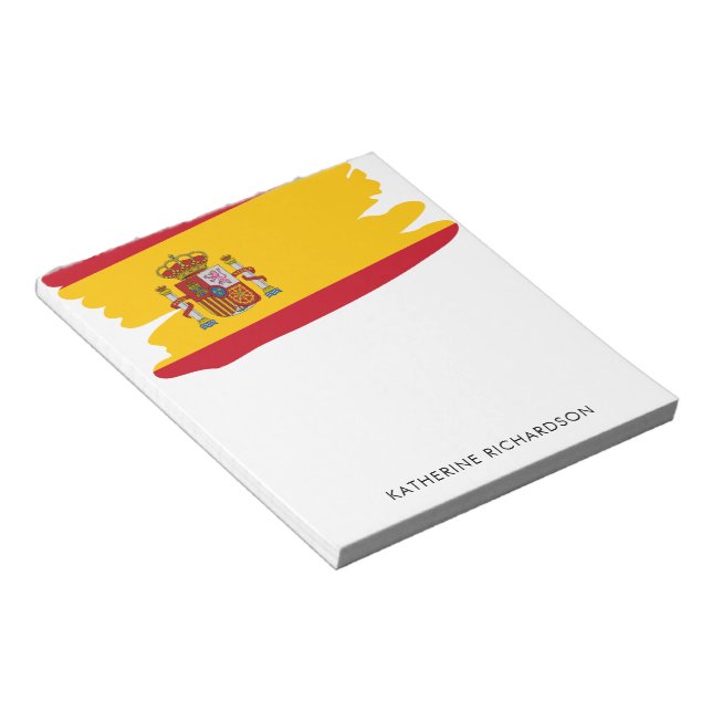 Personalised Spain Spanish Flag Patriotic Notepad (Angled)