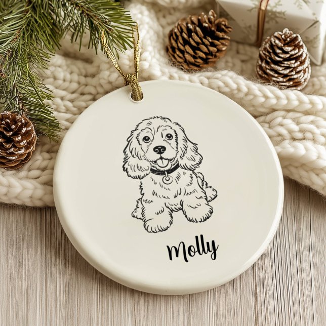 Personalised Spaniel Dog Christmas Ceramic Ornament (Creator Uploaded)