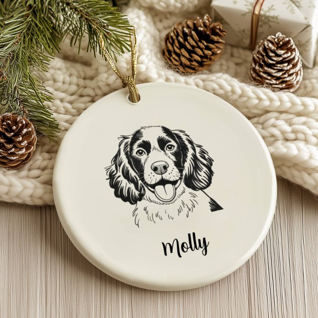 Personalised Spaniel Dog Christmas Ceramic Ornament (Creator Uploaded)
