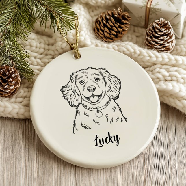 Personalised Spaniel Dog Christmas Ceramic Ornament (Creator Uploaded)