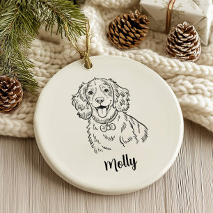Personalised Spaniel Dog Christmas Ceramic Ornament