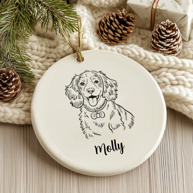 Personalised Spaniel Dog Christmas Ceramic Ornament (Creator Uploaded)