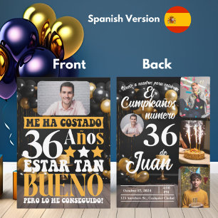 Personalised Spanish Birthday Custom Age Birthday Invitation