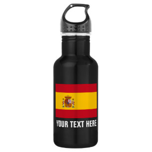 Personalised Spanish flag water bottles for Spain