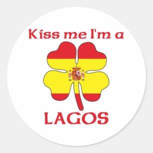Personalised Spanish Kiss Me I'm Lagos Classic Round Sticker