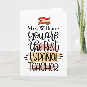 Personalised Spanish Teacher Thank You Card
