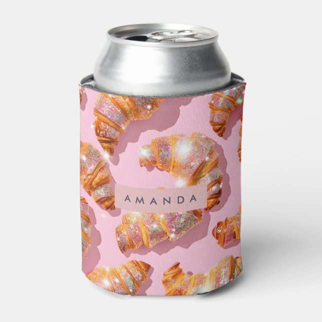 Personalised Sparkle Croissant Style Can Cooler (Can Front)