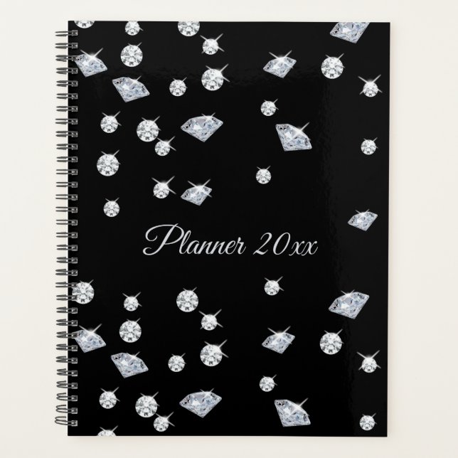 Personalised Sparkle Diamonds Planner (Front)