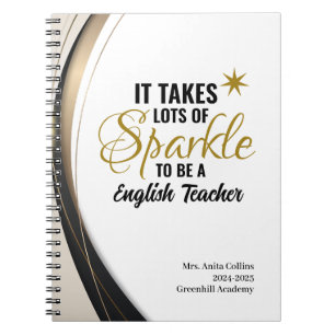 Personalised Sparkle English Teacher Notebook