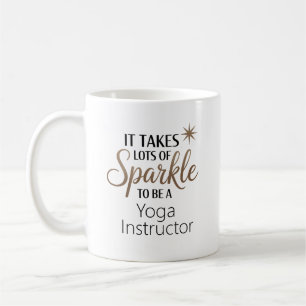 Personalised Sparkle Gift for Yoga Instructor Coffee Mug