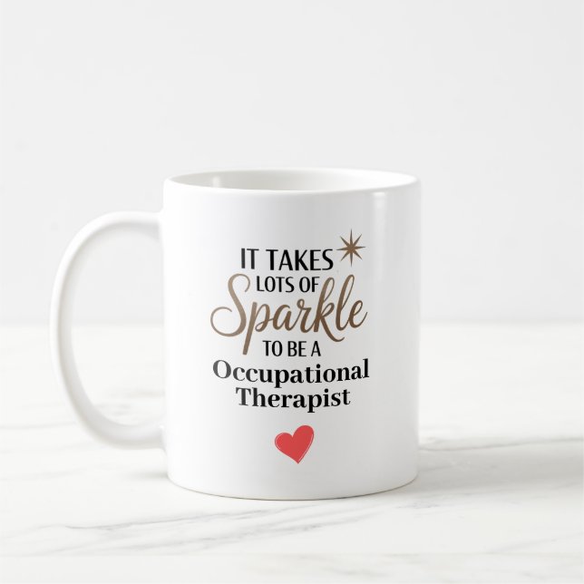 Personalised Sparkle Occupational Therapist Coffee Mug (Left)