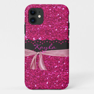 Personalised Sparkled PINK I phone 5 Case