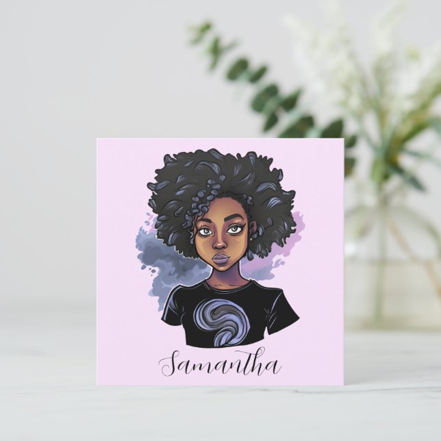 Personalised Sparkling African American Woman (Standing Front)