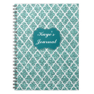 Personalised Sparkling Teal Notebook
