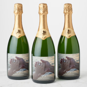 Personalised Sparkling Wine Bottle Label Photo