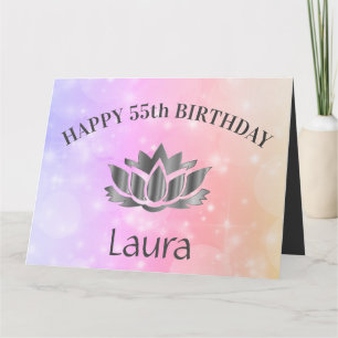 Personalised Sparkly 55th Birthday Card