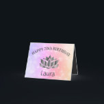 Personalised Sparkly 70th Birthday Card<br><div class="desc">Pretty Pink and Purple Sparkly personalised Lotus Flower 70th Birthday Card.</div>