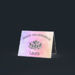 Personalised Sparkly 70th Birthday Card<br><div class="desc">Pretty Pink and Purple Sparkly personalised Lotus Flower 70th Birthday Card.</div>