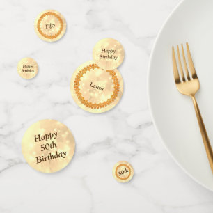 Personalised sparkly Gold Happy 50th birthday Confetti