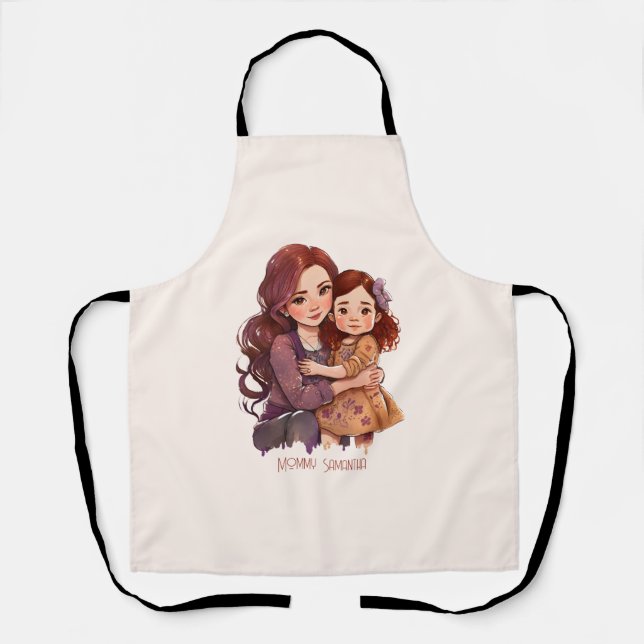 Personalised Sparkly Mother and Daughter Apron (Front)