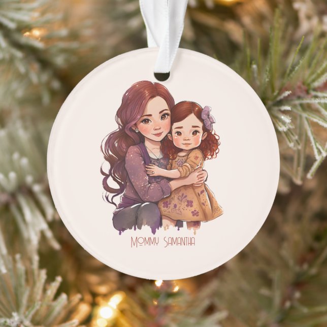Personalised Sparkly Mother and Daughter Ornament (Tree)