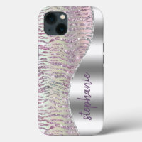 Personalised Sparkly Pink Diamond Tiger Stripes
